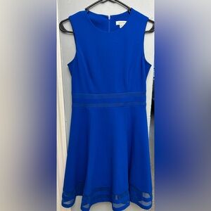 Elegant Royal Blue Sleeveless A-Line Dress